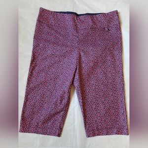 ARDOISE SLIMMING Bermuda Trousers with Red and Blue Floral Print size L